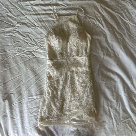 White Lace Mini Dress - Picture 4 of 6